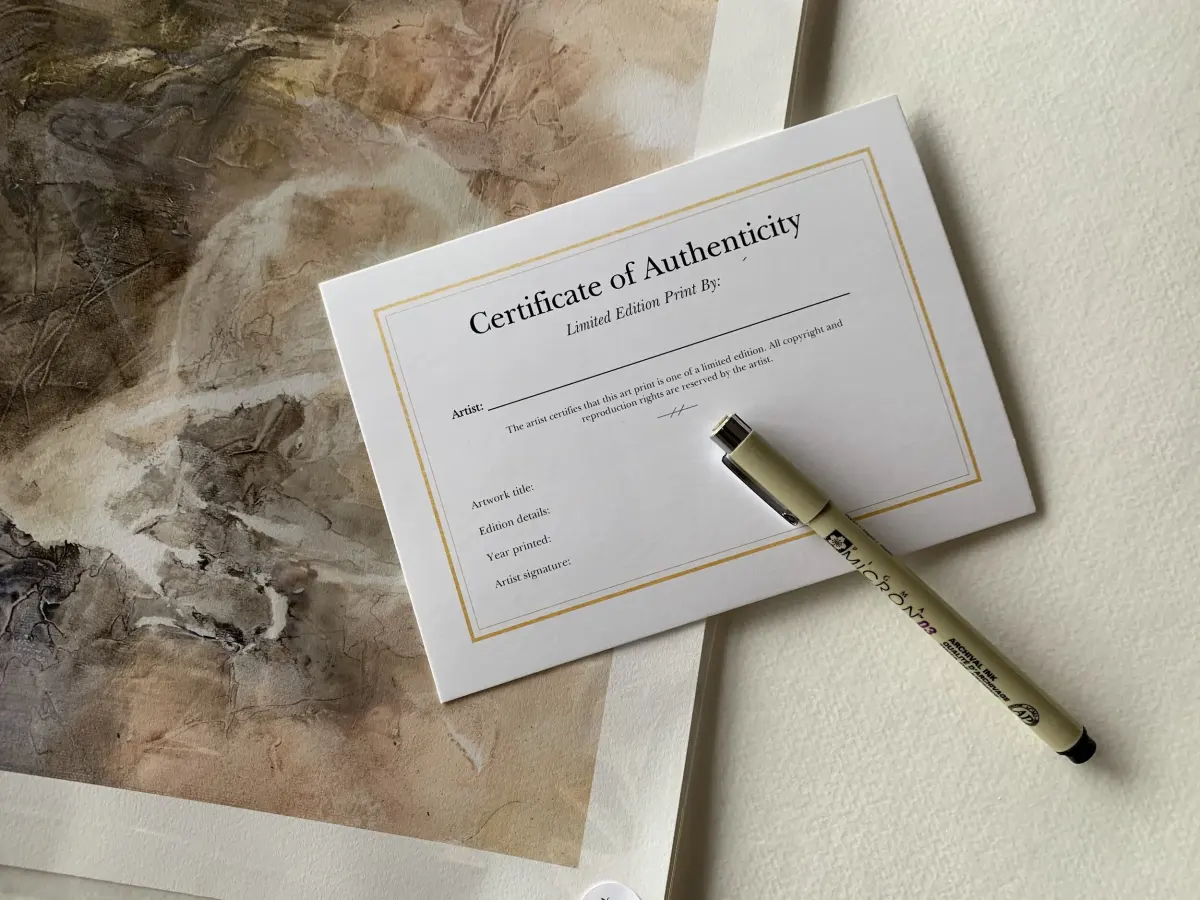 How do I get a Certificate of Authenticity for my artwork?