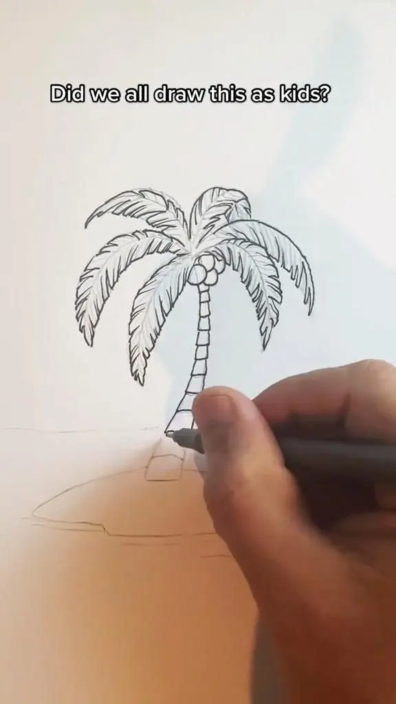 How to Draw a PALM TREE! Simple & Easy!