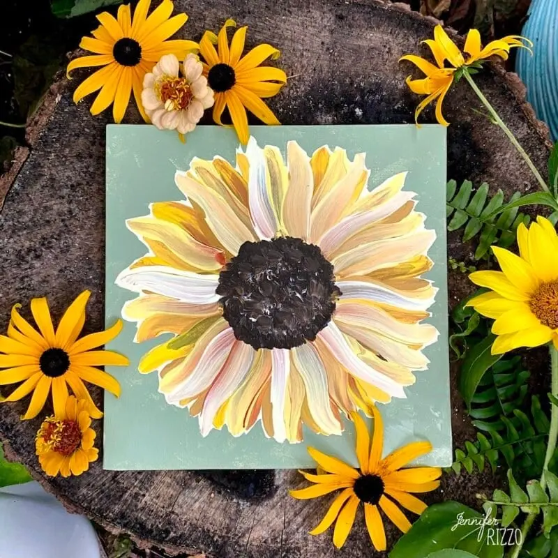 How to paint a sunflower easy DIY