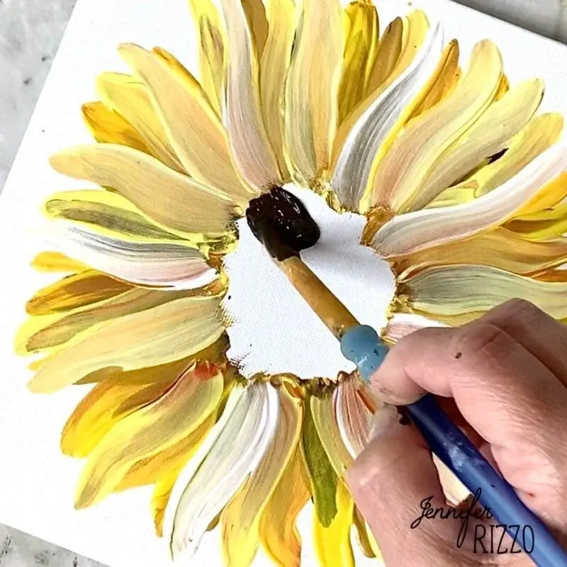 How to Paint a Sunflower Easy DIY for Beginners with One Brush