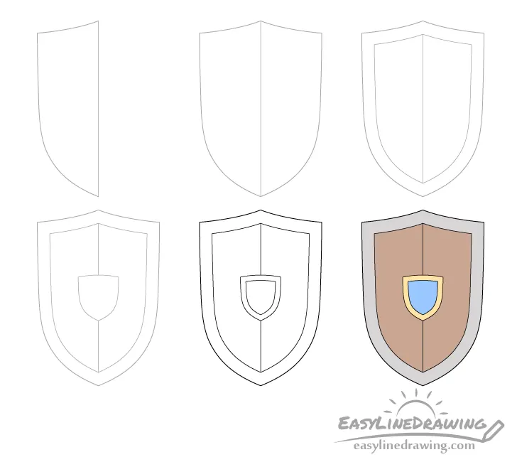 How to Draw a Shield Step by Step
