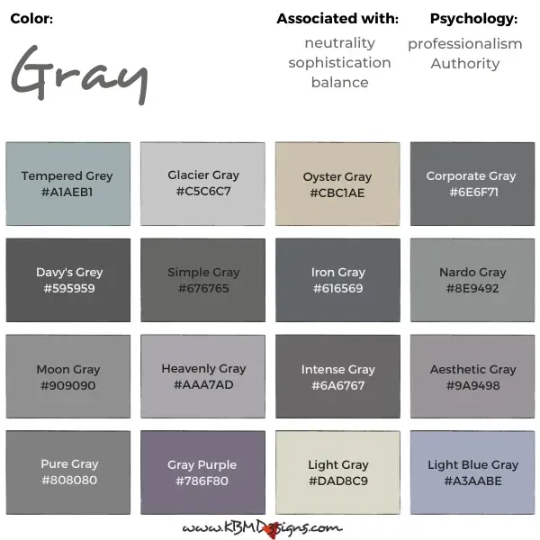 Different Shades of Gray Color