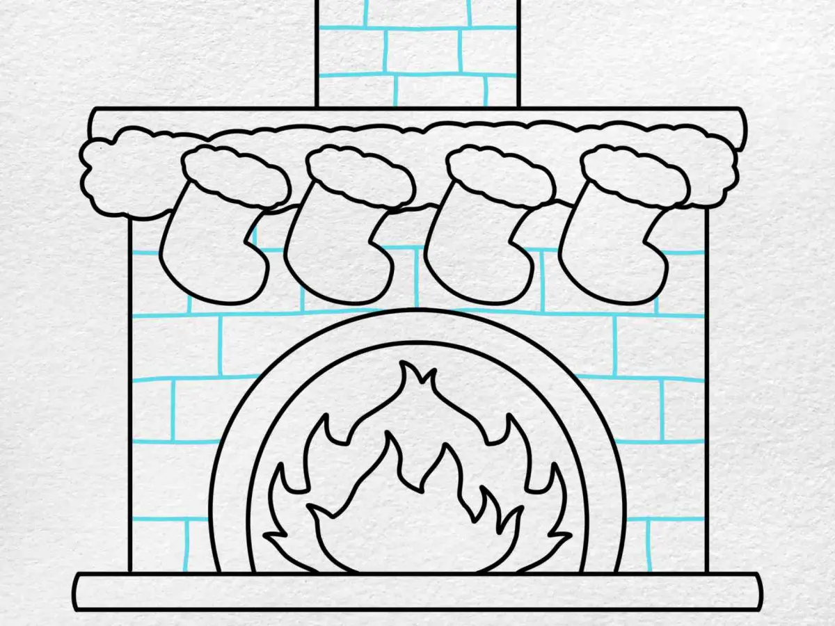 How to Draw a Fireplace