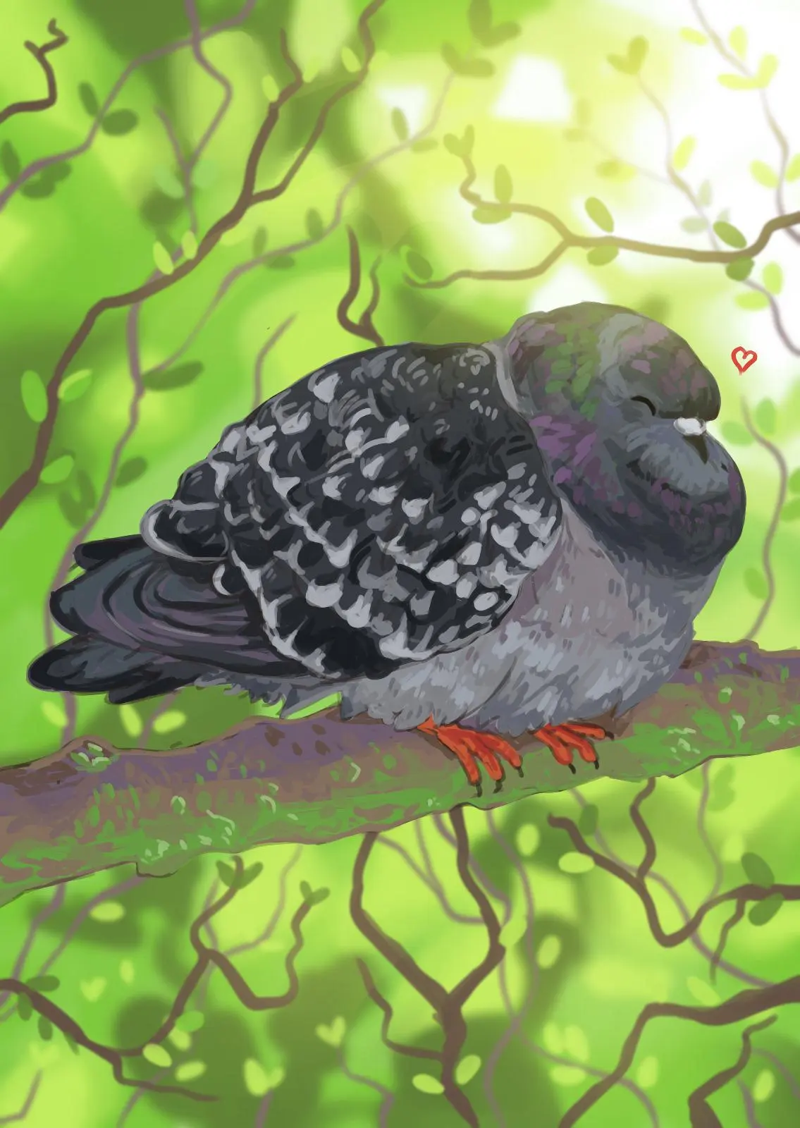 A pigeon drawing I recently finished :)
