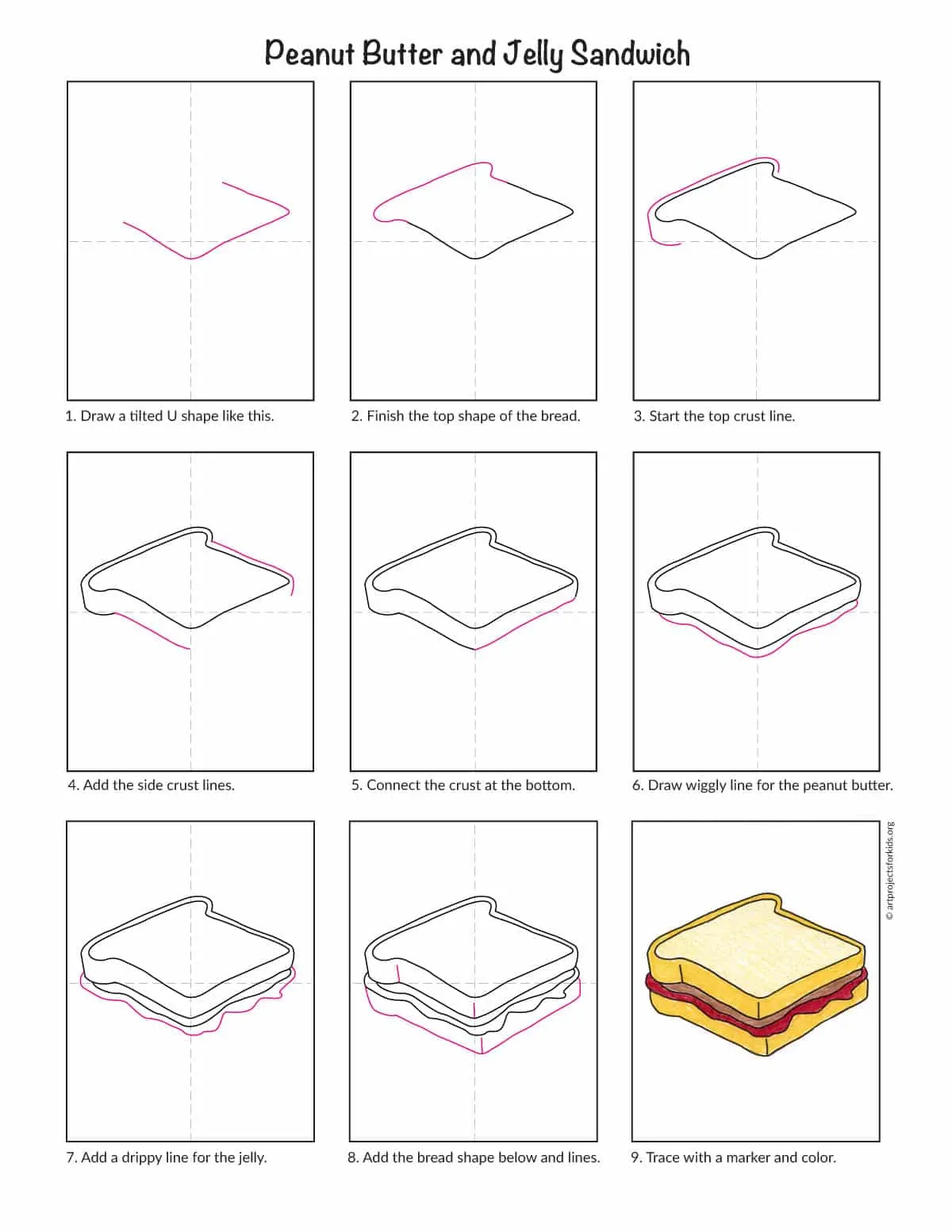 How do you draw a sandwich
