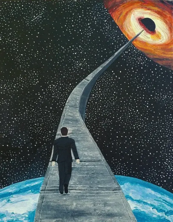 Space Travel Painting Art Print, Universe Wall Art, Planet Space Home Decor