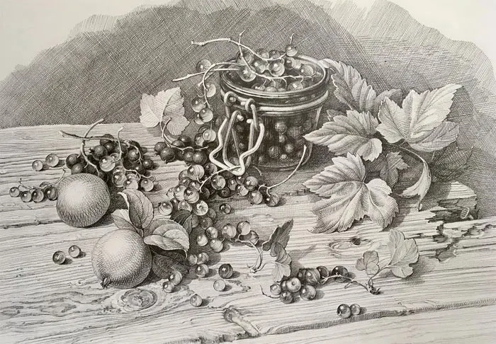 Still life drawing critique