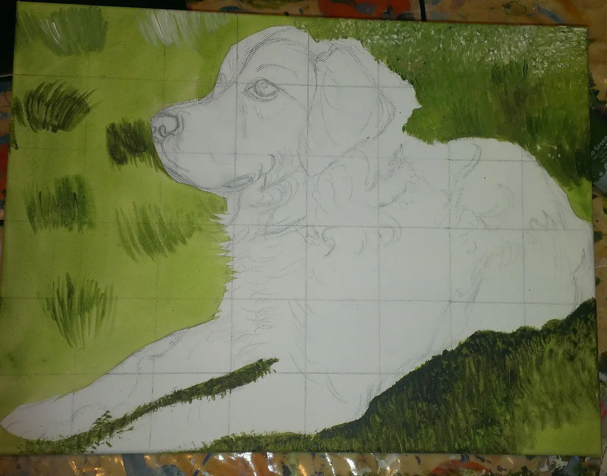 How to paint long grass in acrylic