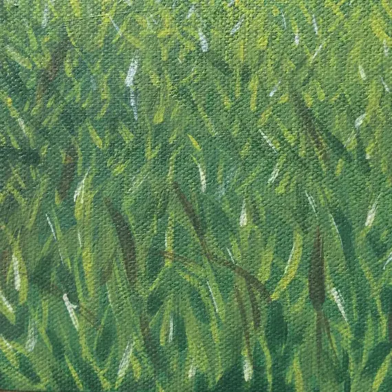 Grass is Greener. Original Acrylic Painting. Landscape Painting on a Recycled Canvas. Nature Painting