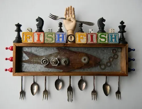 Recycled Assemblage Art Made from Junk