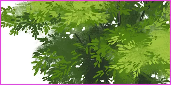 How to Draw Various Foliage with a Depth of Field