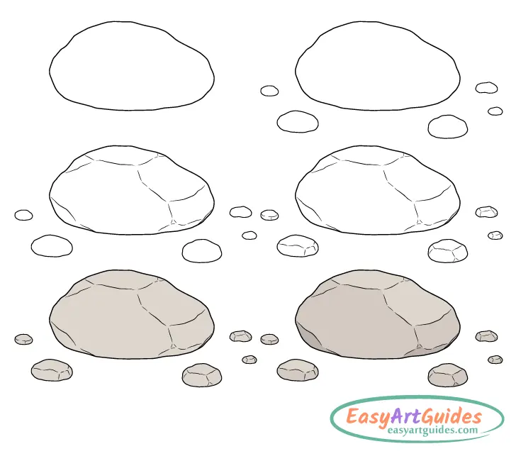 How to Draw a Rock Step by Step