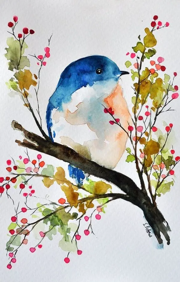 Paint bird watercolor — image 2