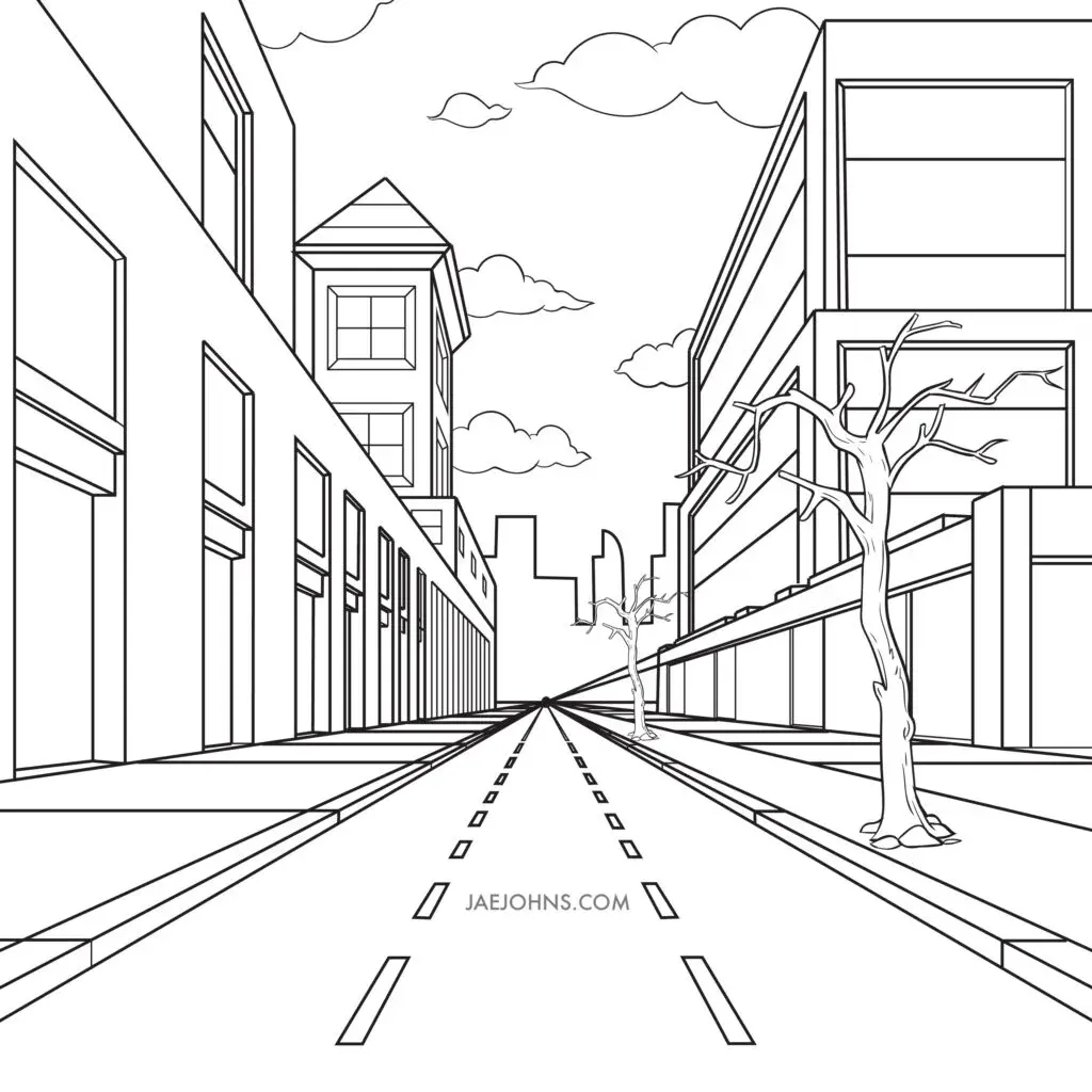 How to Draw One Point Perspective: Draw Room, City, Cube