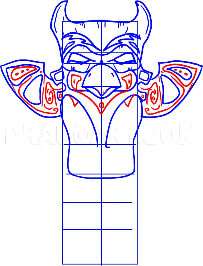 How To Draw A Totem Pole, Drawing, Step by Step, by Dawn
