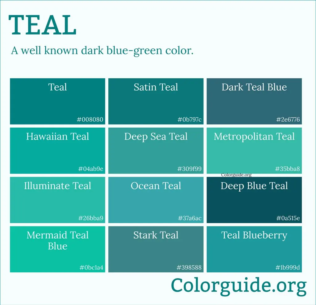 What is Teal? (60 Colors)