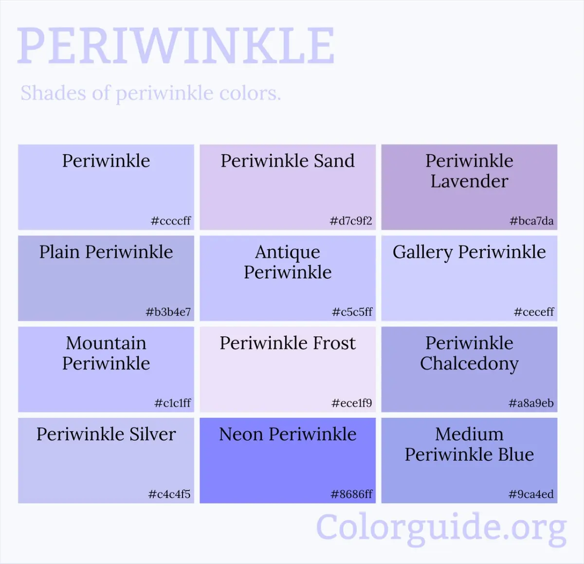 What is Periwinkle? (48 Colors)