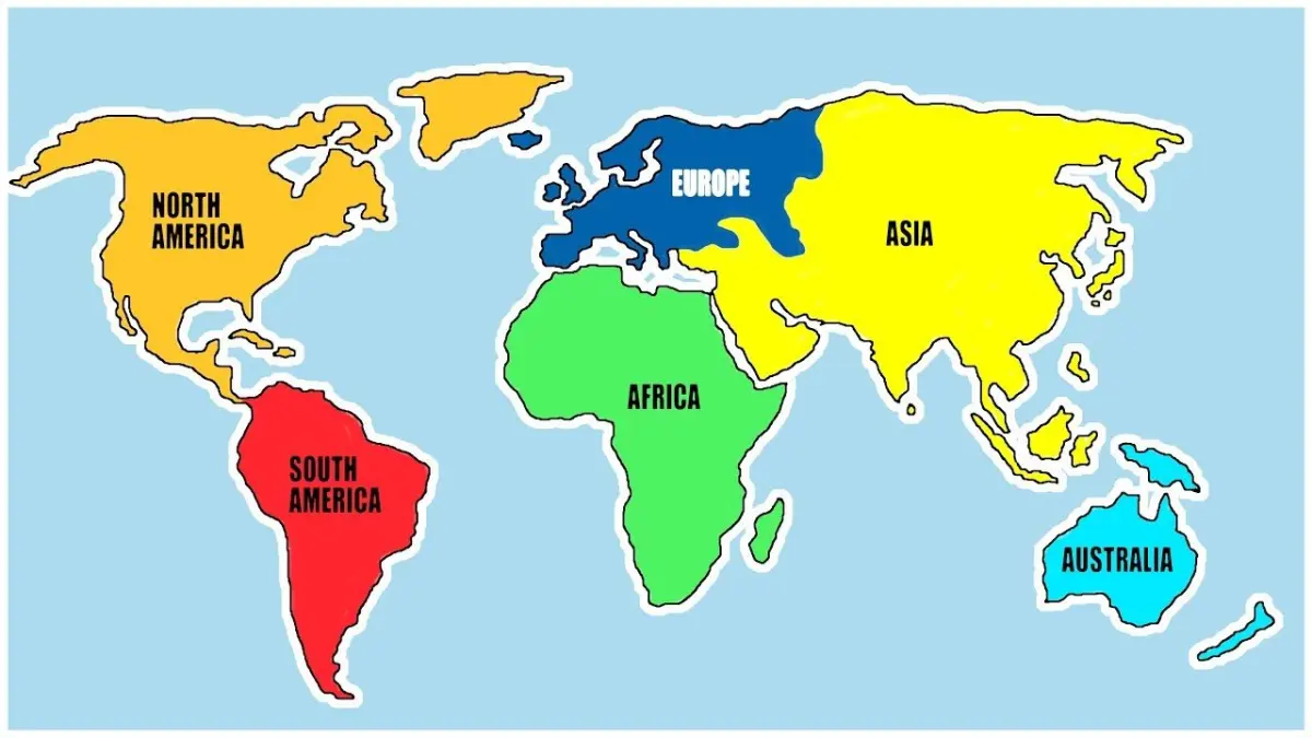World Map Drawing Simple for Kids
