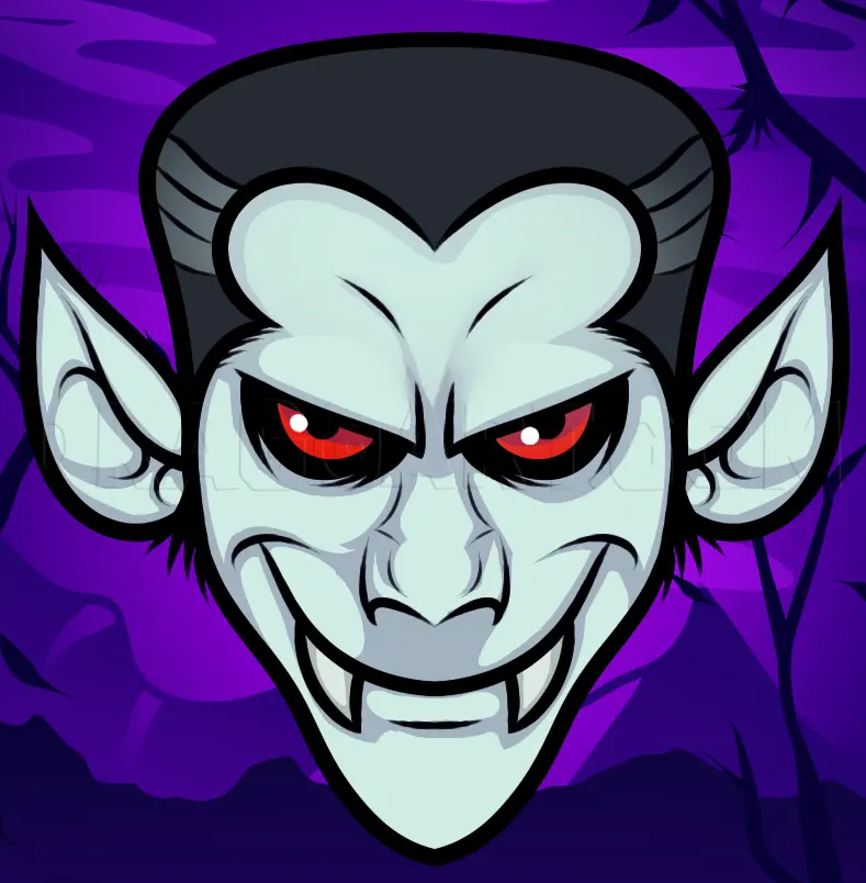 How To Draw A Vampire Face, Drawing, Step by Step, by Dawn