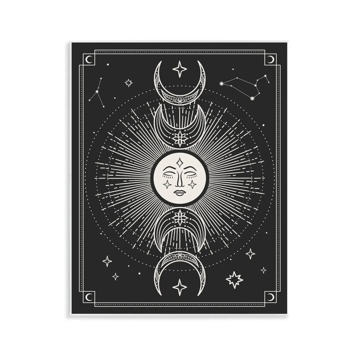 Stupell Industries Moon Cycle Pattern Astrology & Stars Painting Unframed Art Print Wall Art, 11 x 14