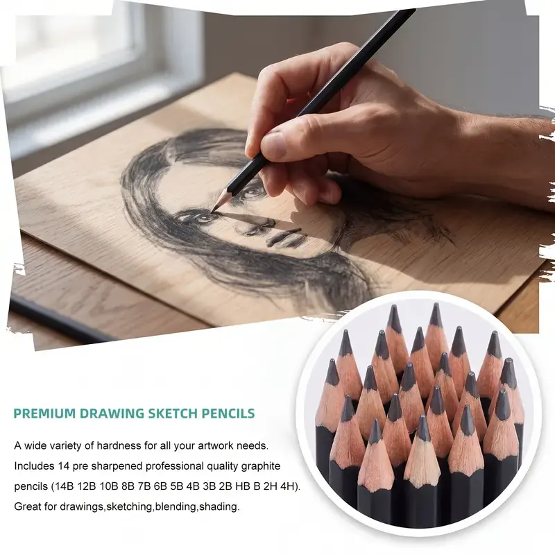 professional drawing sketching pencil set 14pcs