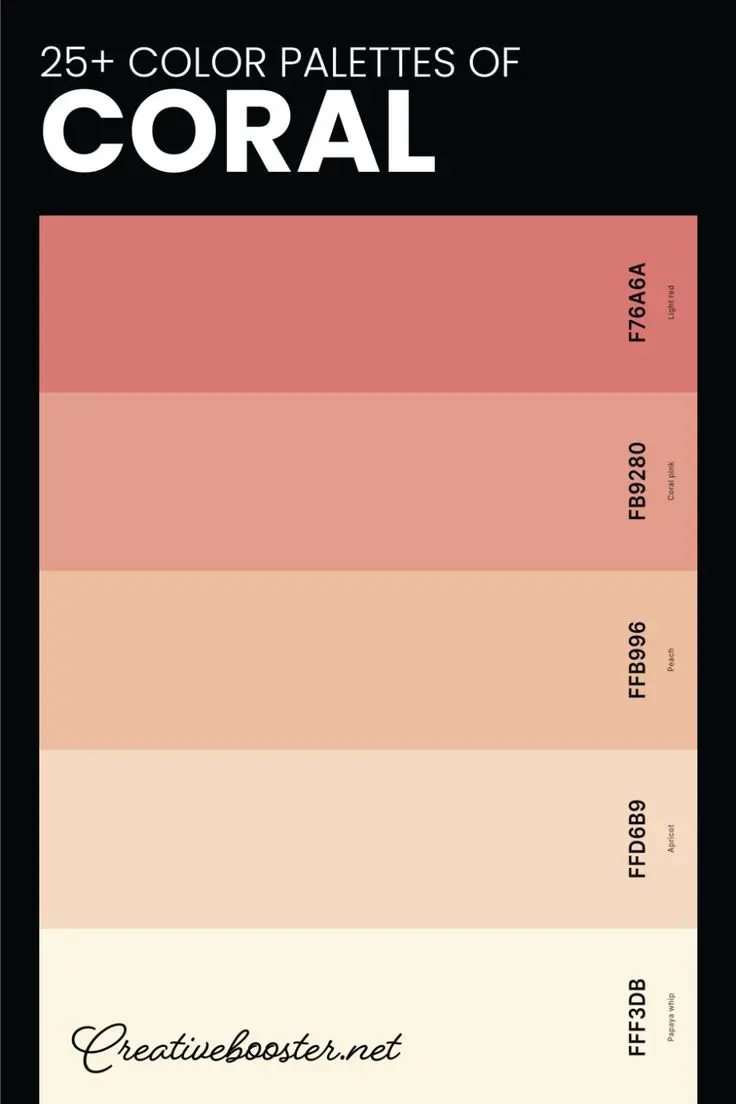 25+ Best Coral Color Palettes with Names and Hex Codes