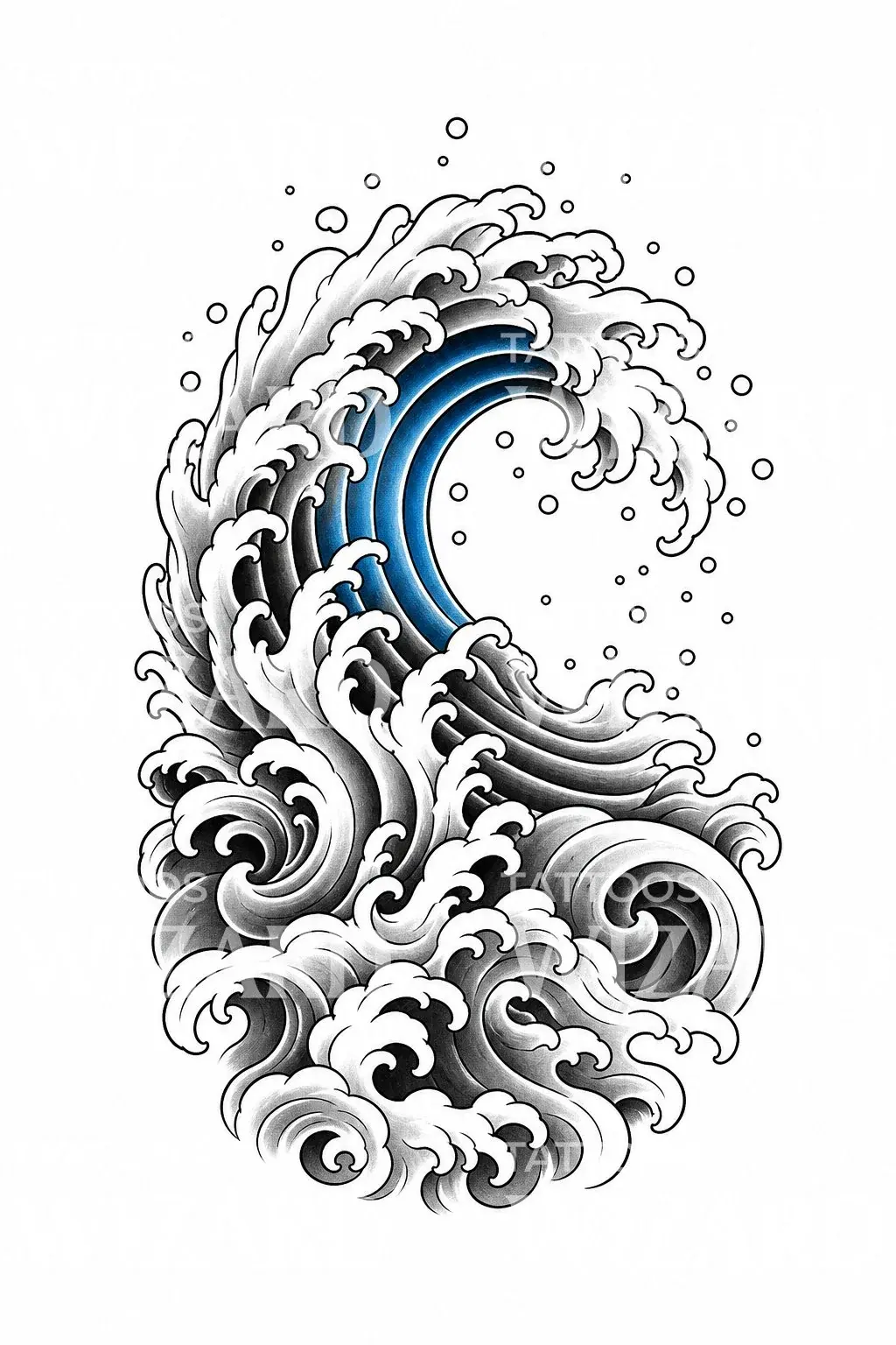 Ocean Wave Tattoo Design