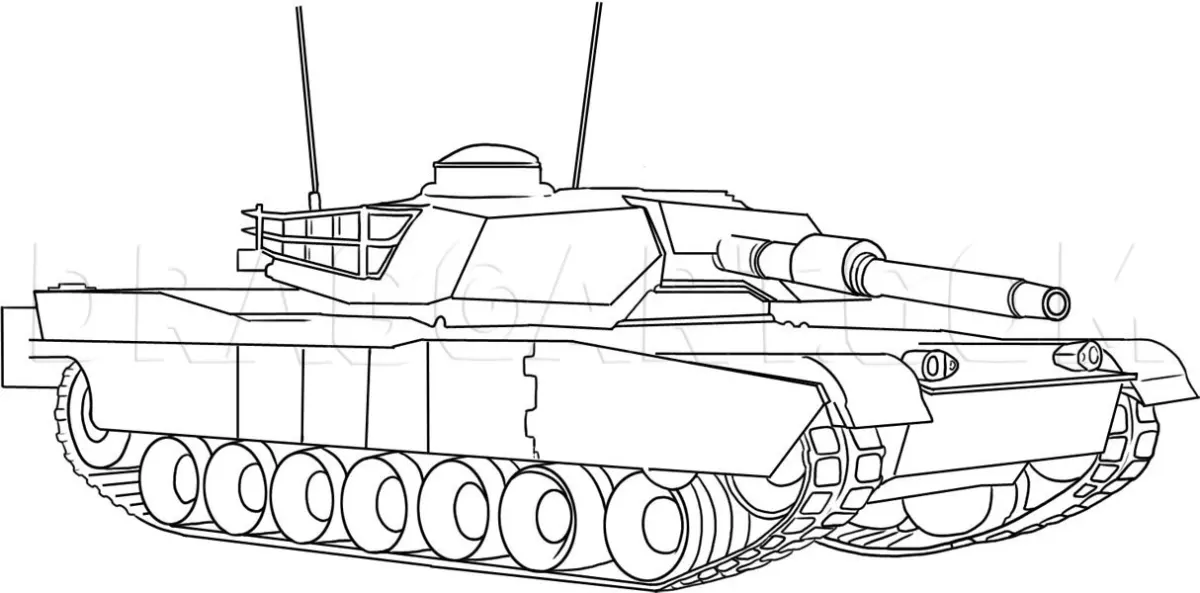 How To Draw A Tank, Drawing, Step by Step, by Dawn