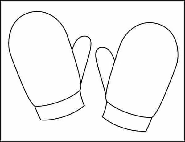 Easy How to Draw Mittens Tutorial and Mitten Coloring Page