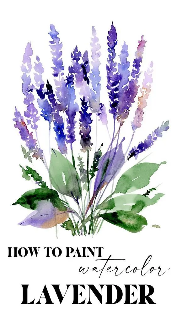 EASIEST way to paint VIBRANT Lavender Flower with watercolor