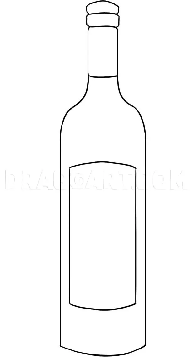 How To Draw A Wine Bottle, Drawing, Step by Step, by Dawn
