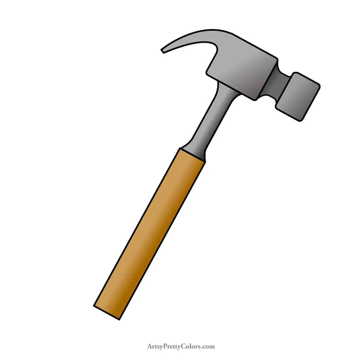 How To Draw A Hammer Step By Step