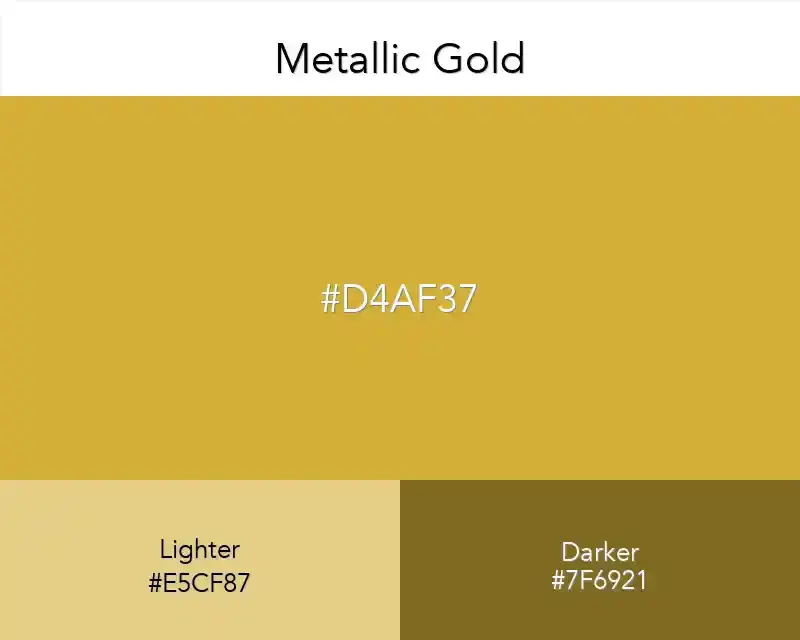 Metallic Gold (#D4AF37): Color Codes & Palettes