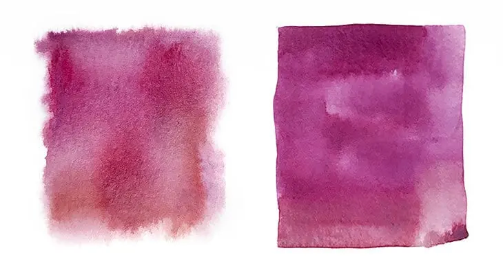 Watercolor wet on wet vs wet on dry
