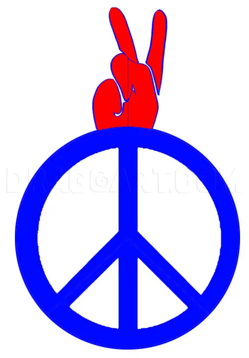 How To Draw A Peace Sign, Drawing, Step by Step, by Dawn