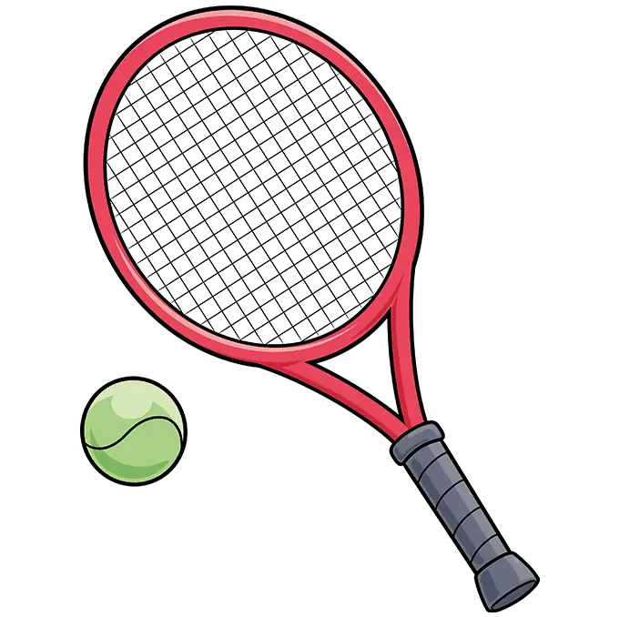 How to Draw a Tennis Racket and Ball
