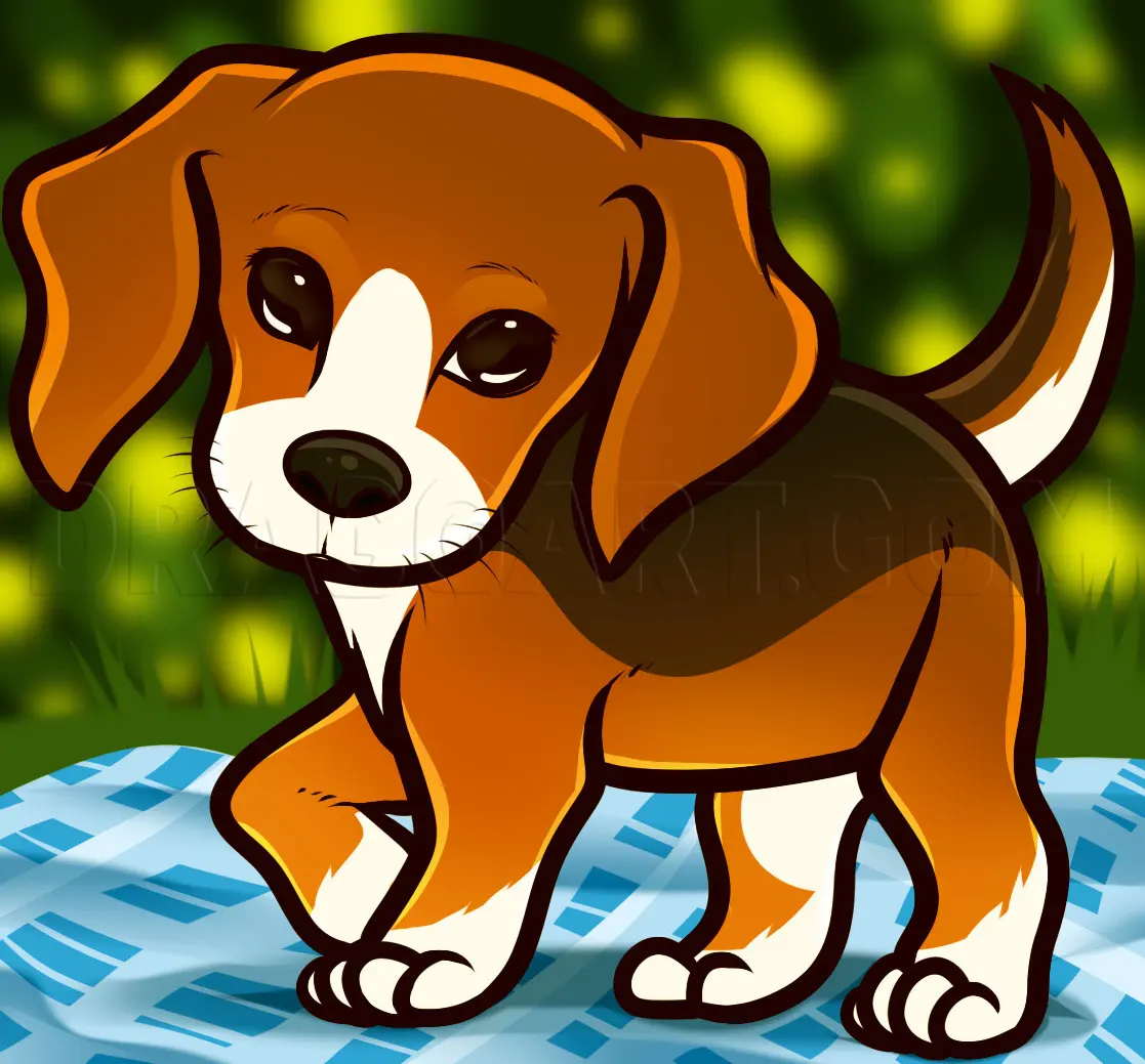 How To Draw A Beagle Puppy, Beagle Puppy, Drawing, Step by Step, by Dawn