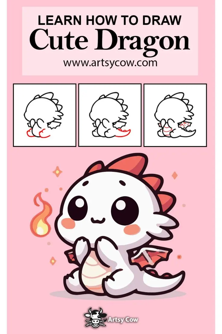 Step By Step Drawing Dragon: 10 Easy Steps on How To Draw Dragon for Kids