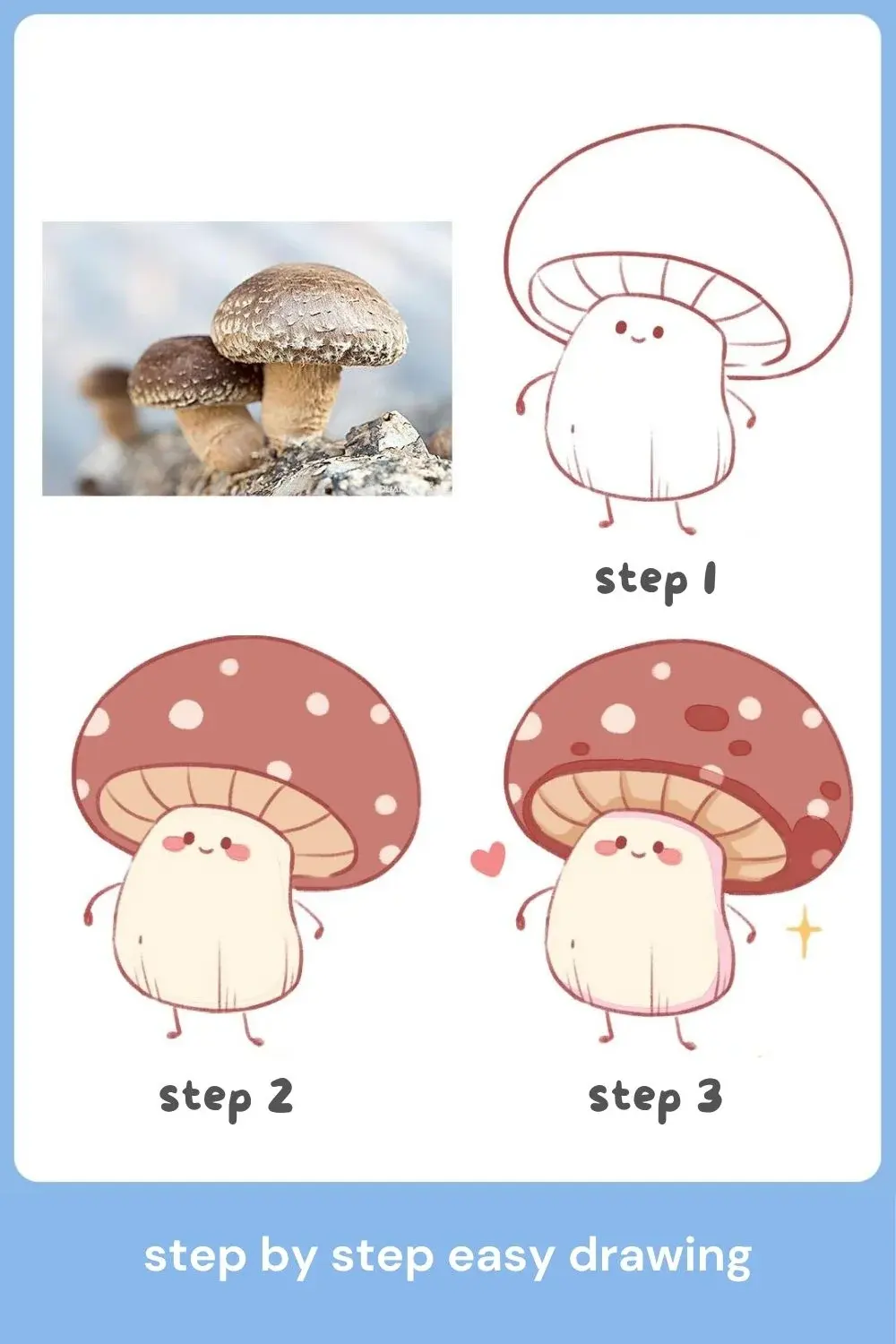 how to draw a mushroom step by step