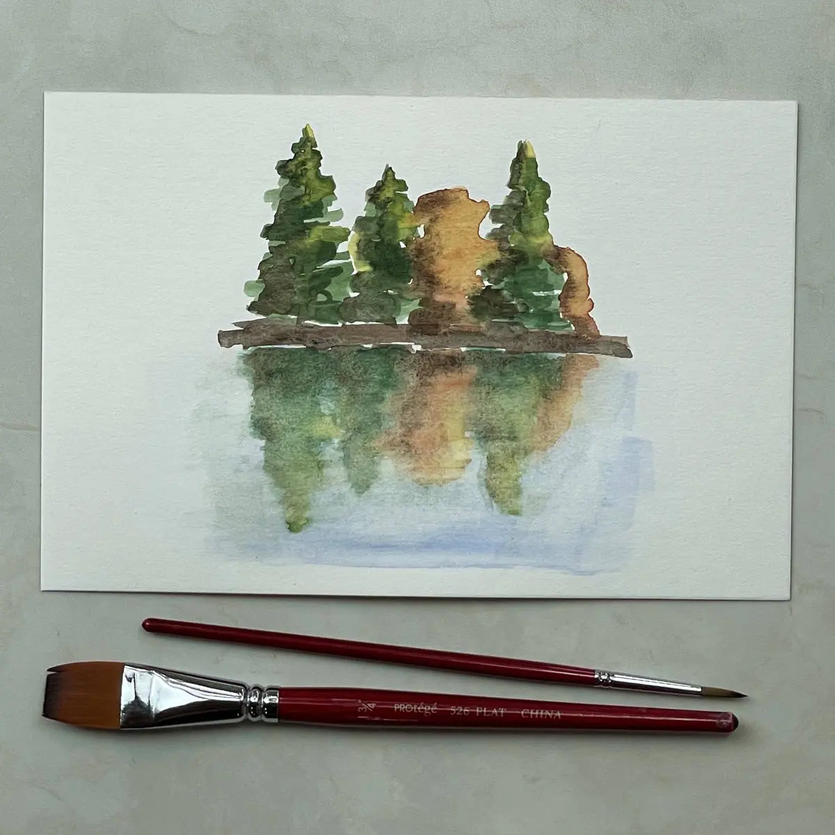 Paint Tree Reflections On Water (Simple Watercolor Tutorial)