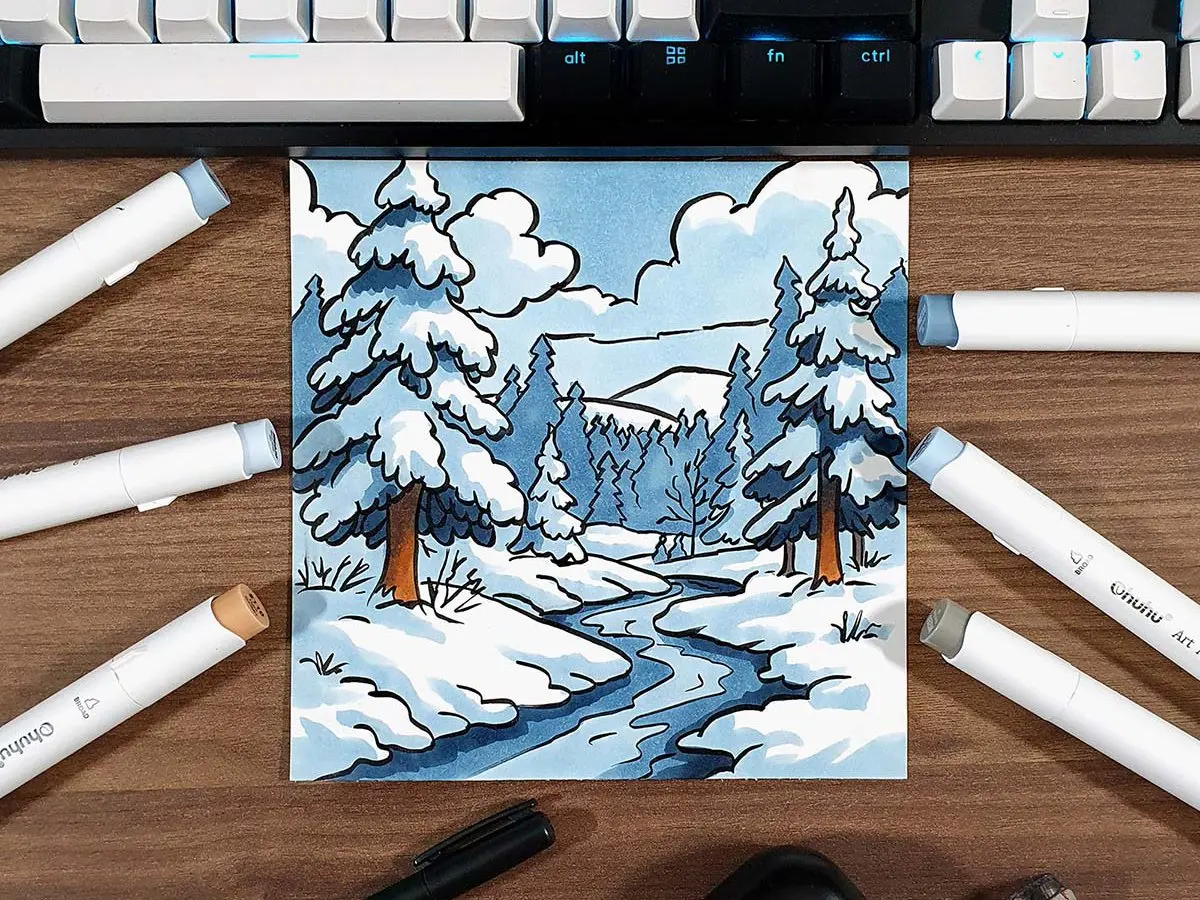 How to Draw a Winter Landscape