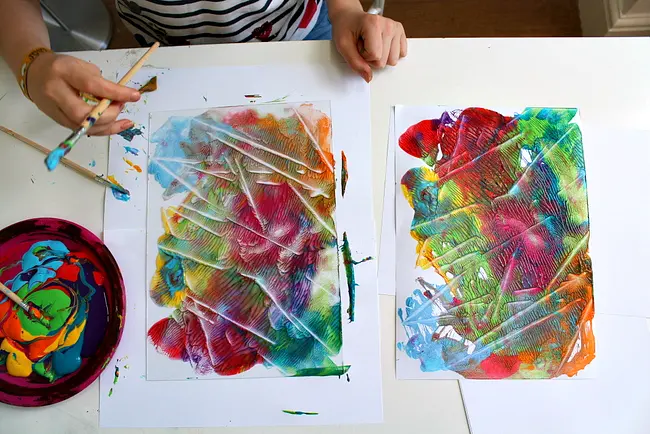 Easy Monoprint Project for Kids: How to Make Monoprints