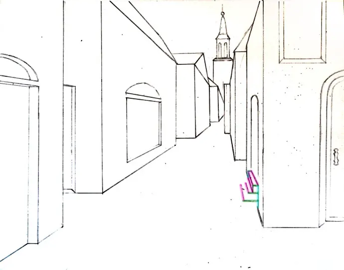Single Point Perspective Drawing of a Street
