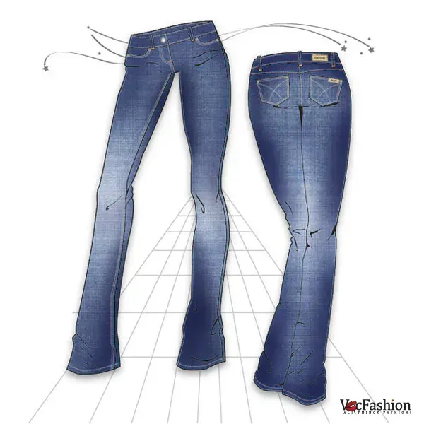 How to Draw Women's Denim Jeans?