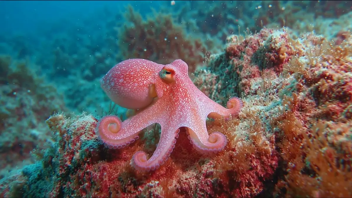 Octopus, Camouflage, Color Change. Free Stock Video