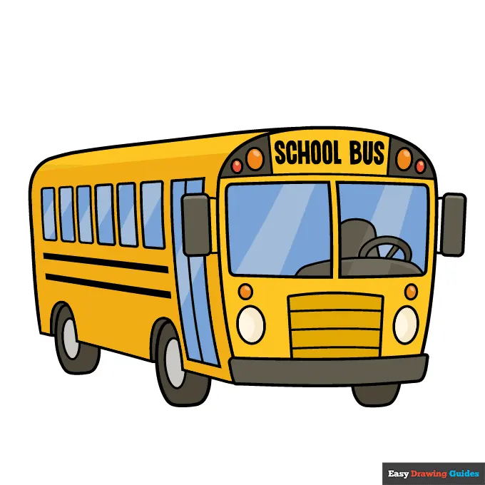 How to Draw a Cartoon School Bus