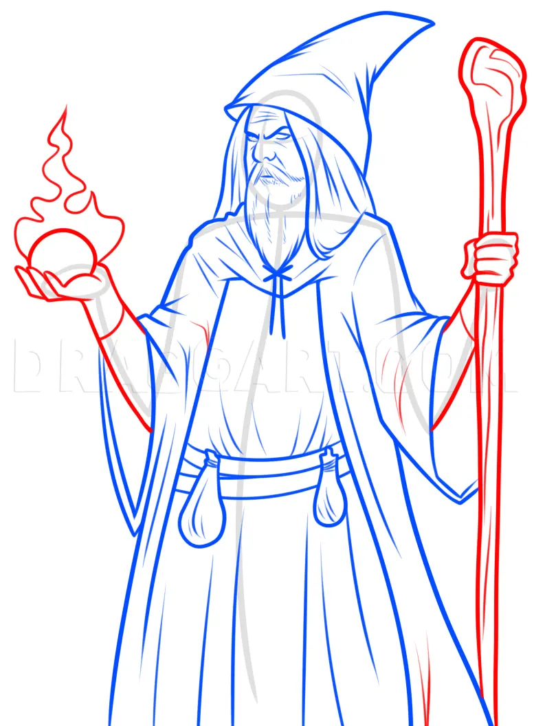 Easy Wizard Drawing Lesson, Drawing, Step by Step, by Dawn