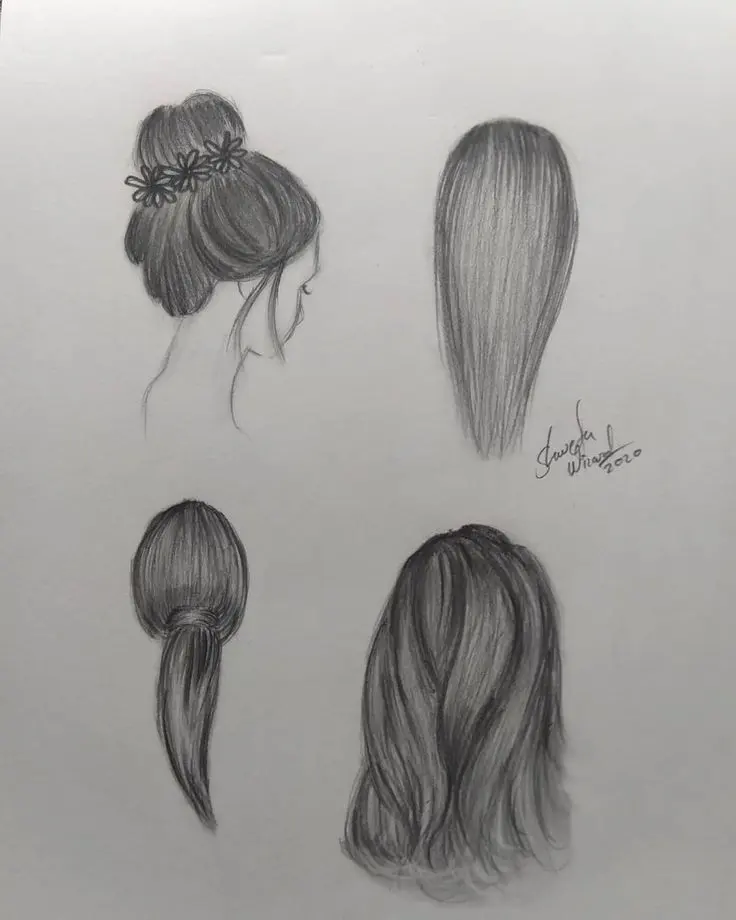 How to draw hair from behind