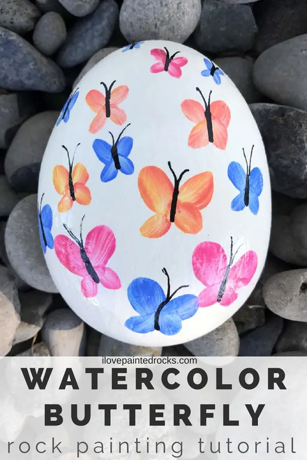 How to Paint a Watercolor Butterfly Painted Rock