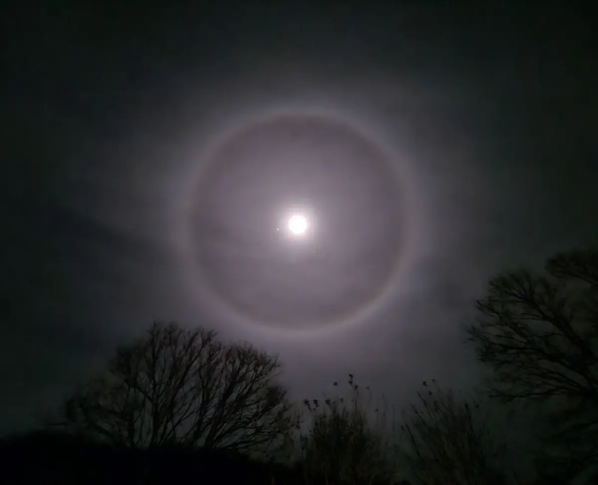 What's with the weird ring of light around the moon?